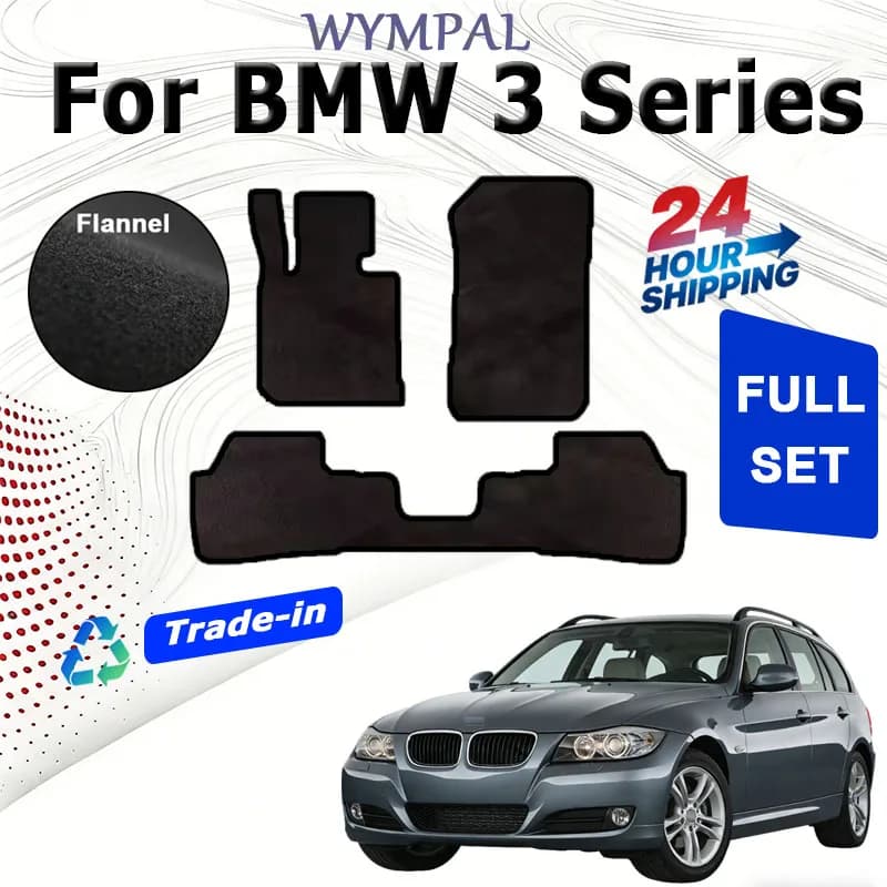 Set di tappetini in velluto ECOAUTO per BMW Serie 3 E90 E91 2005~2011, tappetini per auto resistenti allo sporco, tappeti in flanella, tappeti di lusso.