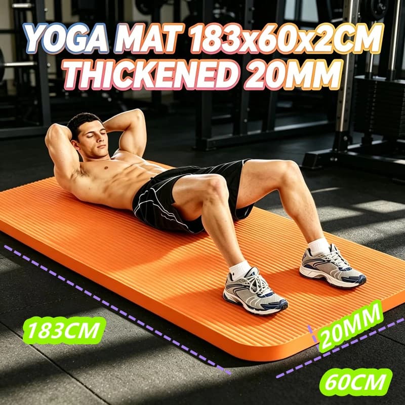 New NBR Non-Slip183x60cmx2cm High Quality Training Sport Thick Extra Pilates Extra Large Yoga Mat Yoga Mats for Fitness Home
