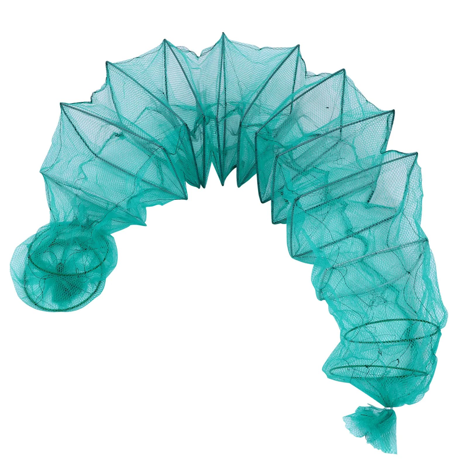 1 Pezzo Trappola Pieghevole Portatile per Esche da Pesca, Gabbia in Rete di Nylon per Granchi, Aragoste, Gamberetti, Pesciolini, Rete per Pesci, Accessori da Pesca