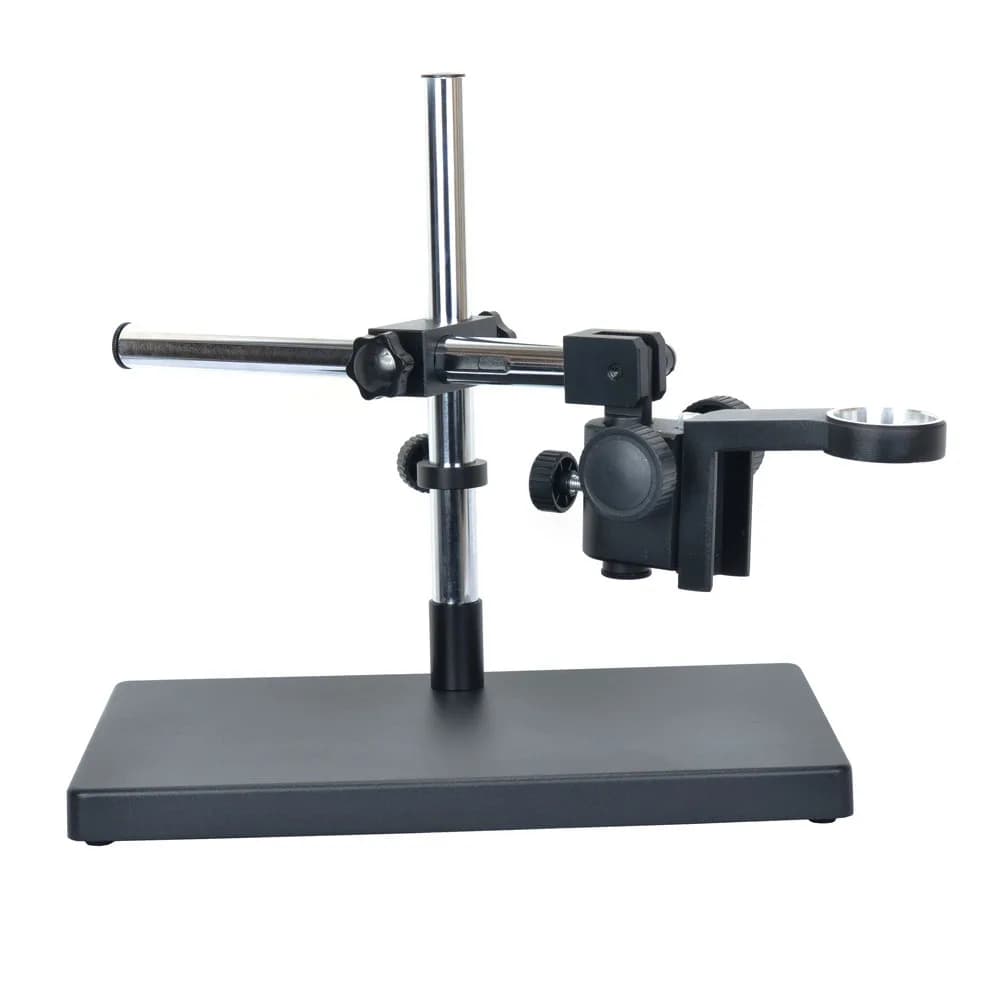 Supporto per microscopio a braccio singolo nero con staffa di supporto 50 mm universale girevole a 360 gradi per corpo del microscopio stereo