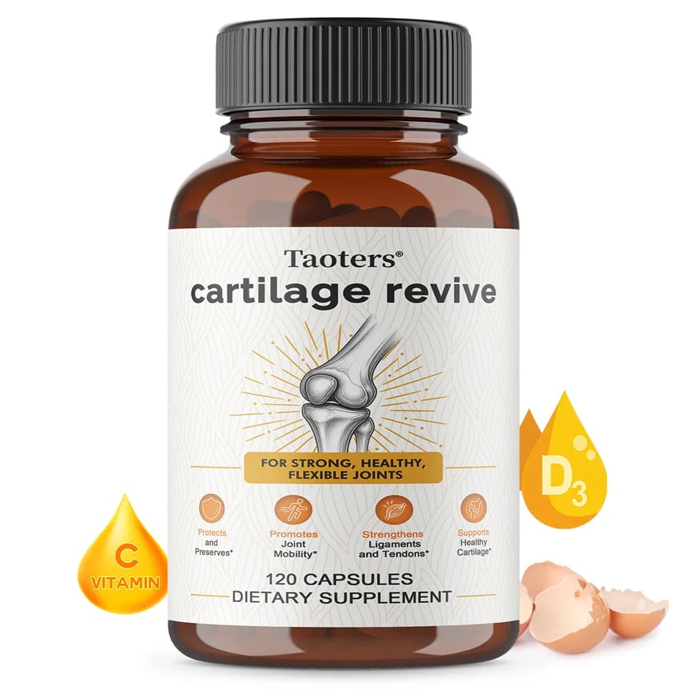 Joint cartilage supplement containing glucosamine and type II collagen complex to enhance joint flexibility