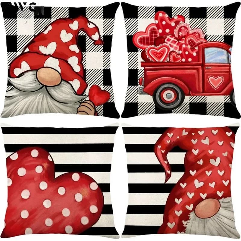 2024 Regalo di San Valentino Fodera per cuscino dolce 45x45 cm Federa per camera da letto Federa per cuscino con motivo a cuore AMORE