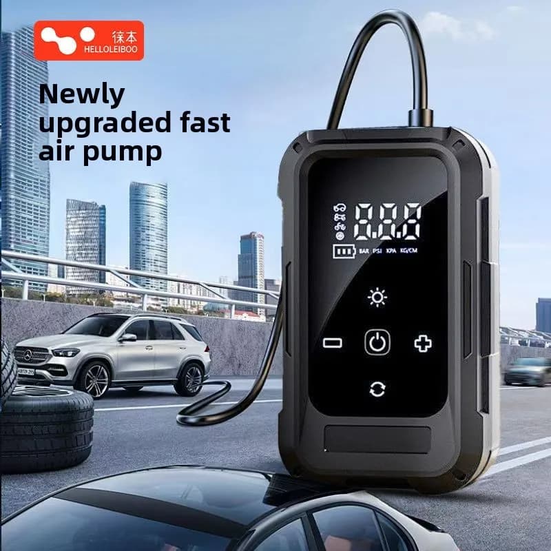 Gonfiatore elettrico portatile per pneumatici con pompa d'aria per auto con manometro per veicoli e biciclette