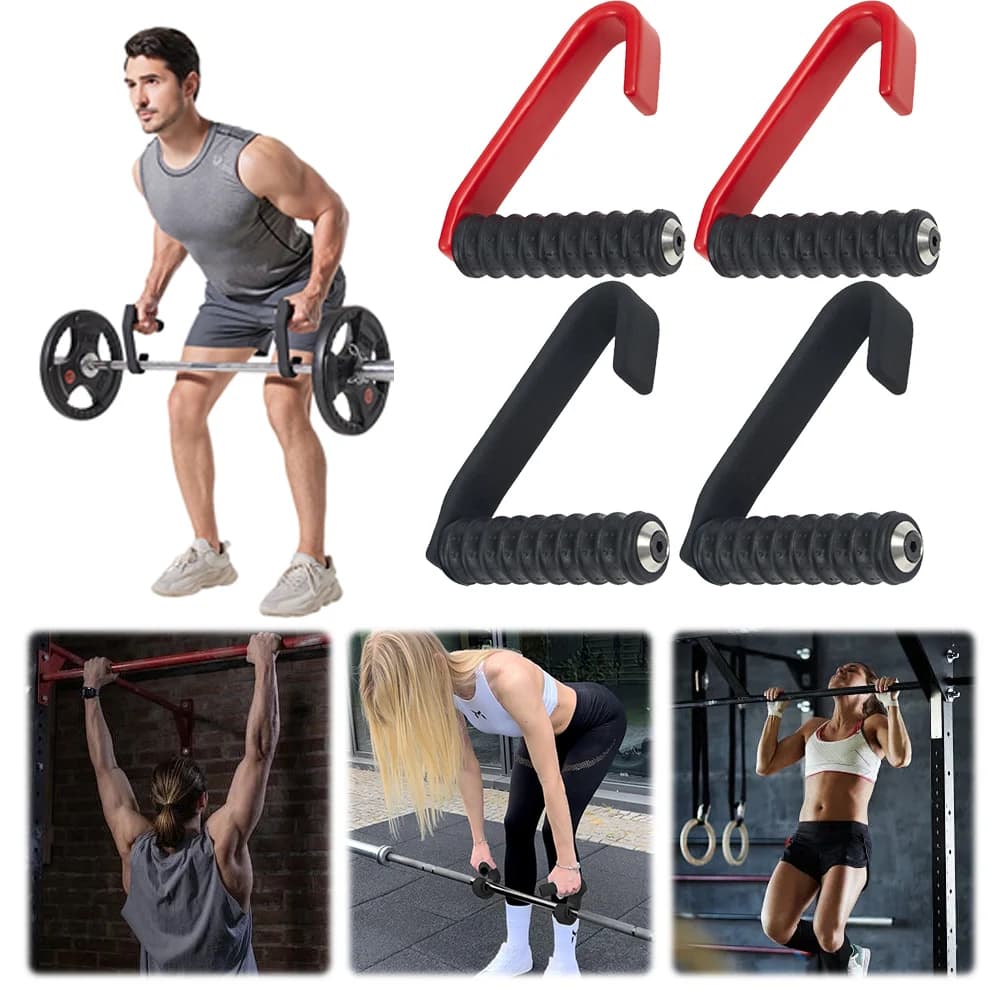2 pieces pull upward handle grip bar for angled grip anti-slip ergonomic handle durable for traction bars with barbell