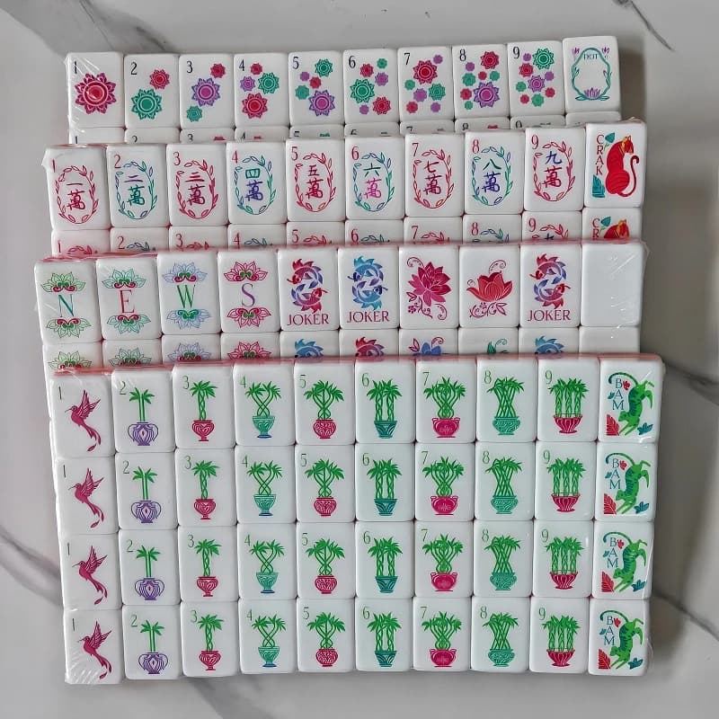 Pearl Pink Acrylic American Mahjong Set 160pcs Luxury Mah Jongg Game Family Party Entertainment Leisure Board Game Surprise Gift