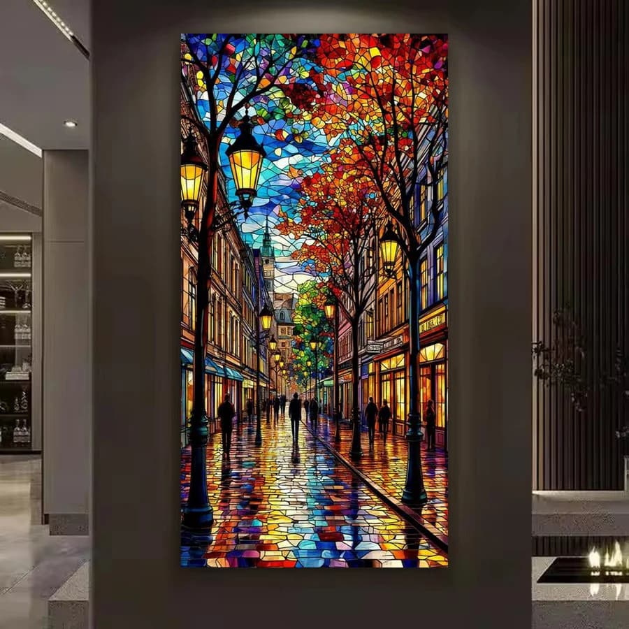Diy Diamond Embroidery Abstract Landscape Large Size Diamonds Painting Scenery Full Drill Flowers Mosaic Cross Stitch Kits