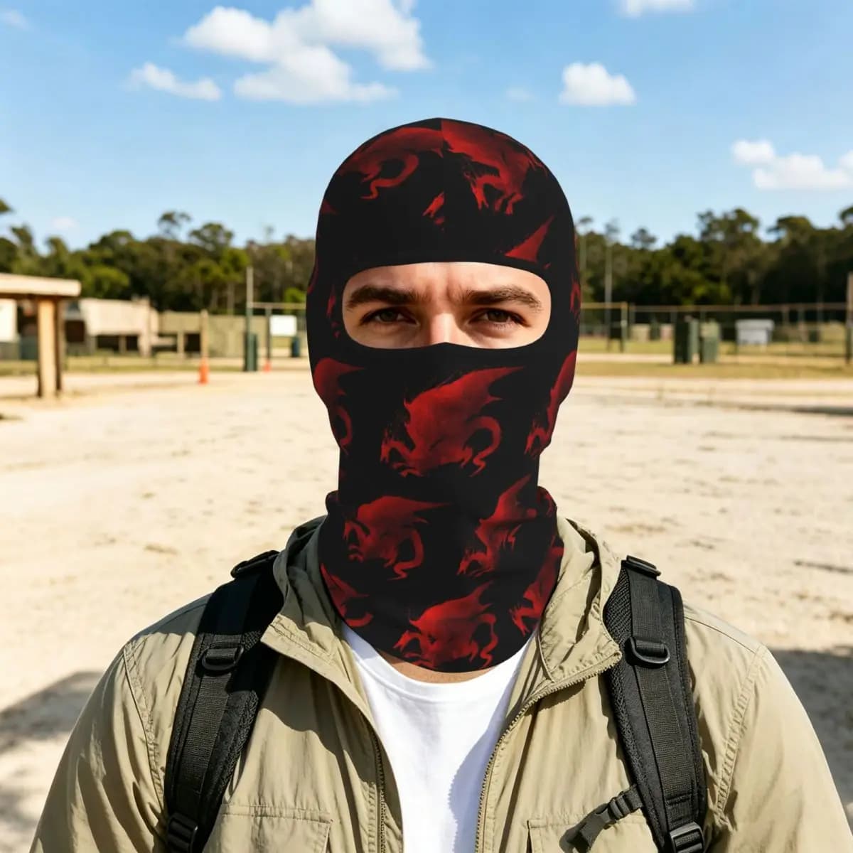 Dragon Age Origins Blood Dragon V2 Breathable Thin Balaclava Full Face Mask Sun Protection Neck Gaiter For Motorcycle Cycling