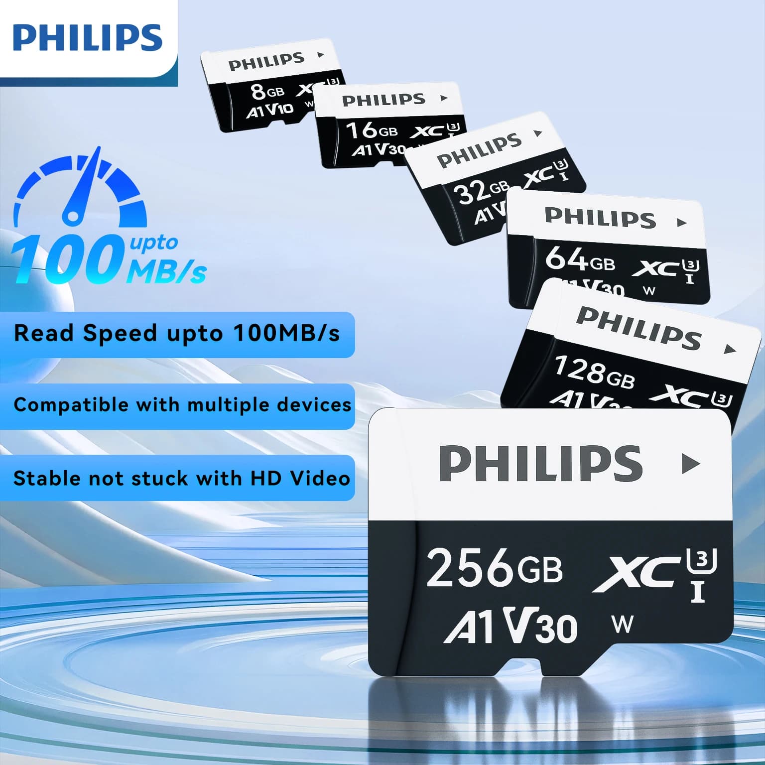 PHILIPS 256GB Mini SD Memory Card High Speed Class 10 Micro TF card 16GB 32GB 64GB 128GB 256GB 512GB for Smartphone