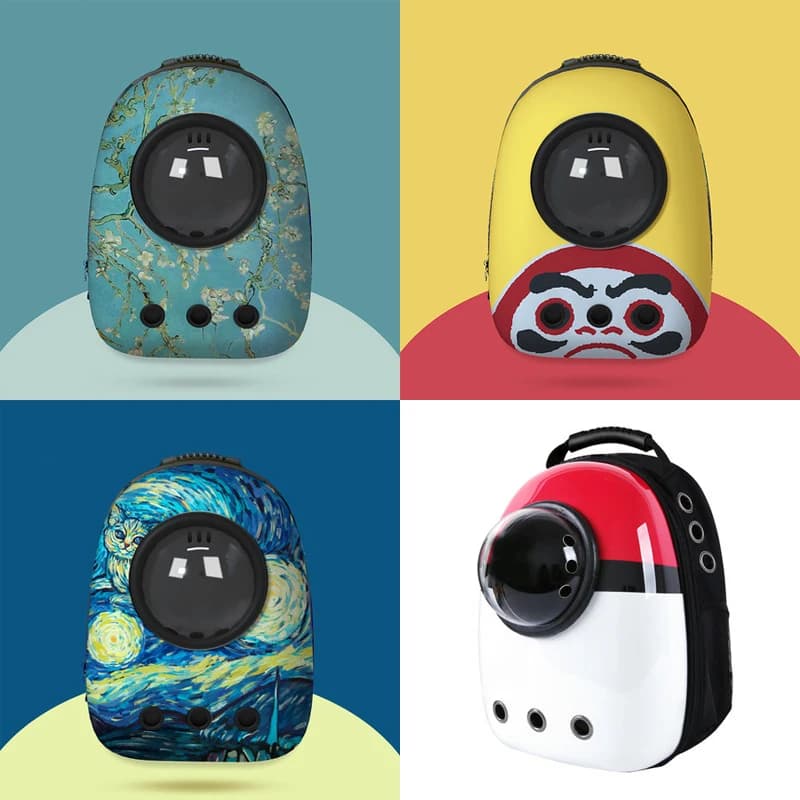Zaino per gatti Borsa per gatti grasso Borsa da viaggio per trasporto traspirante Capsula spaziale per cani Capsula per animali domestici Zaino per astronauta per animali domestici