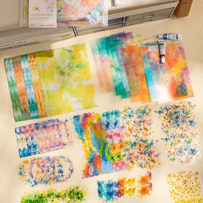 JIANQI 80 pezzi Set di adesivi vintage Fai da te Materiale per scrapbooking Etichette di carta per diario Notebook Planner Forniture artigianali fatte a mano
