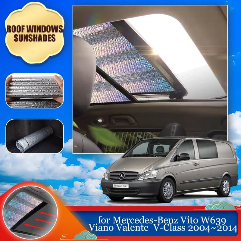 Tetto apribile per Mercedes-Benz Vito W639 Viano Valente Classe V 2004 ~ 2014 Tetto Parabrezza Parasole Tenda Tenda Visiera parasole Accessori