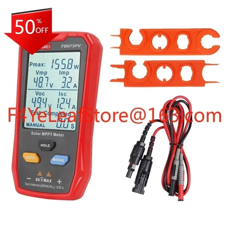 Nuovo FB673PV 800w LCD MPPT pannello solare pv tester contatore di energia Tester di tensione di corrente intelligente contatore digitale tester di energia solare VOC