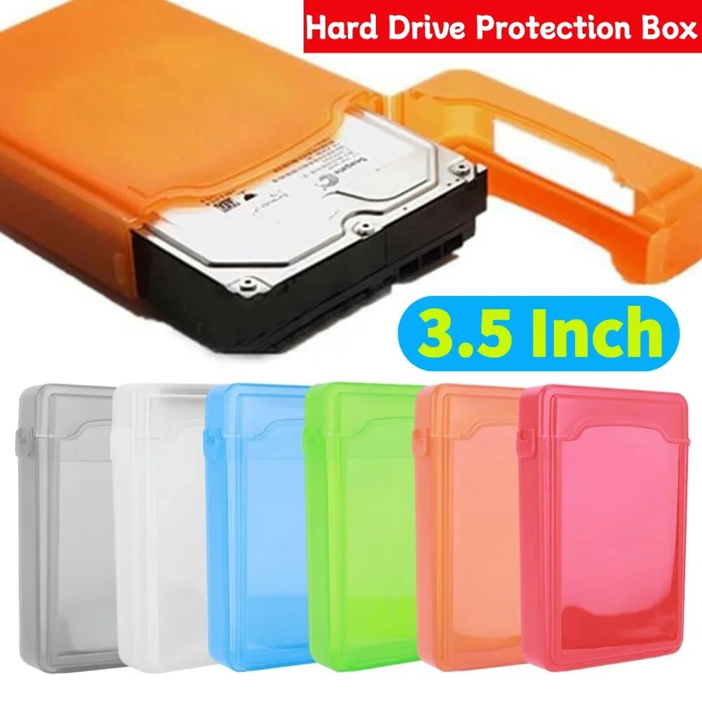 Disco rigido HDD IDE SATA in plastica antipolvere da 3,5 pollici Custodia multicolore Scatola di immagazzinaggio in plastica per disco rigido esterno