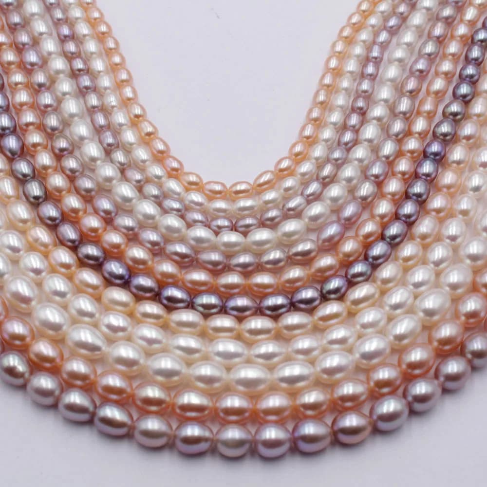 AAAA High Light Flawless Natural Freshwater Pearl Loose Beads 2-9mm Rice Shaped for DIY Necklace Bracelet Jewelry Making Accesso