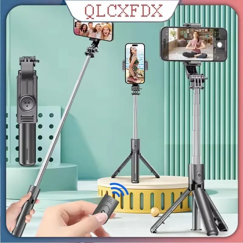 Bastone Selfie Treppiede Portatile da Viaggio Estensibile con Bluetooth, Asta in Acciaio Inossidabile, Supporto per Fotocamera e Mini Porta Telefono