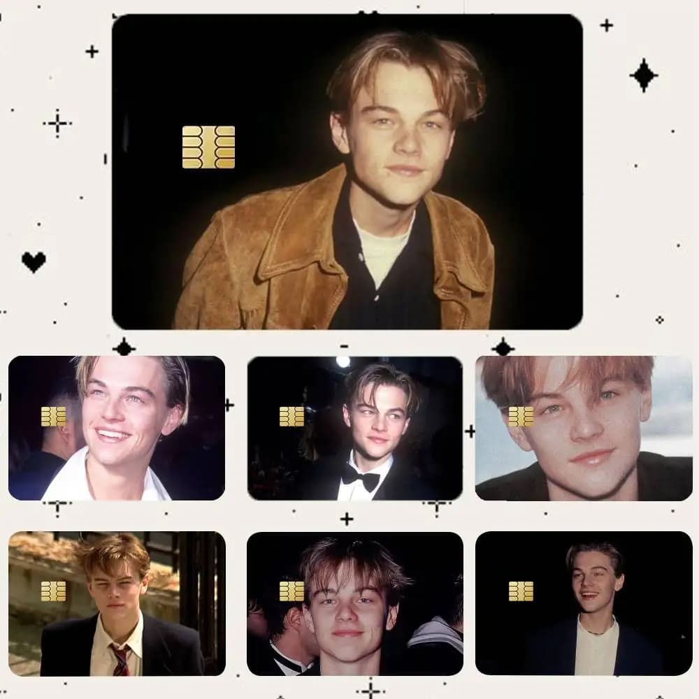 Adesivi Protettivi Impermeabili HD L-Leonardo DiCaprio per Carte di Credito, Bancarie e da Gioco