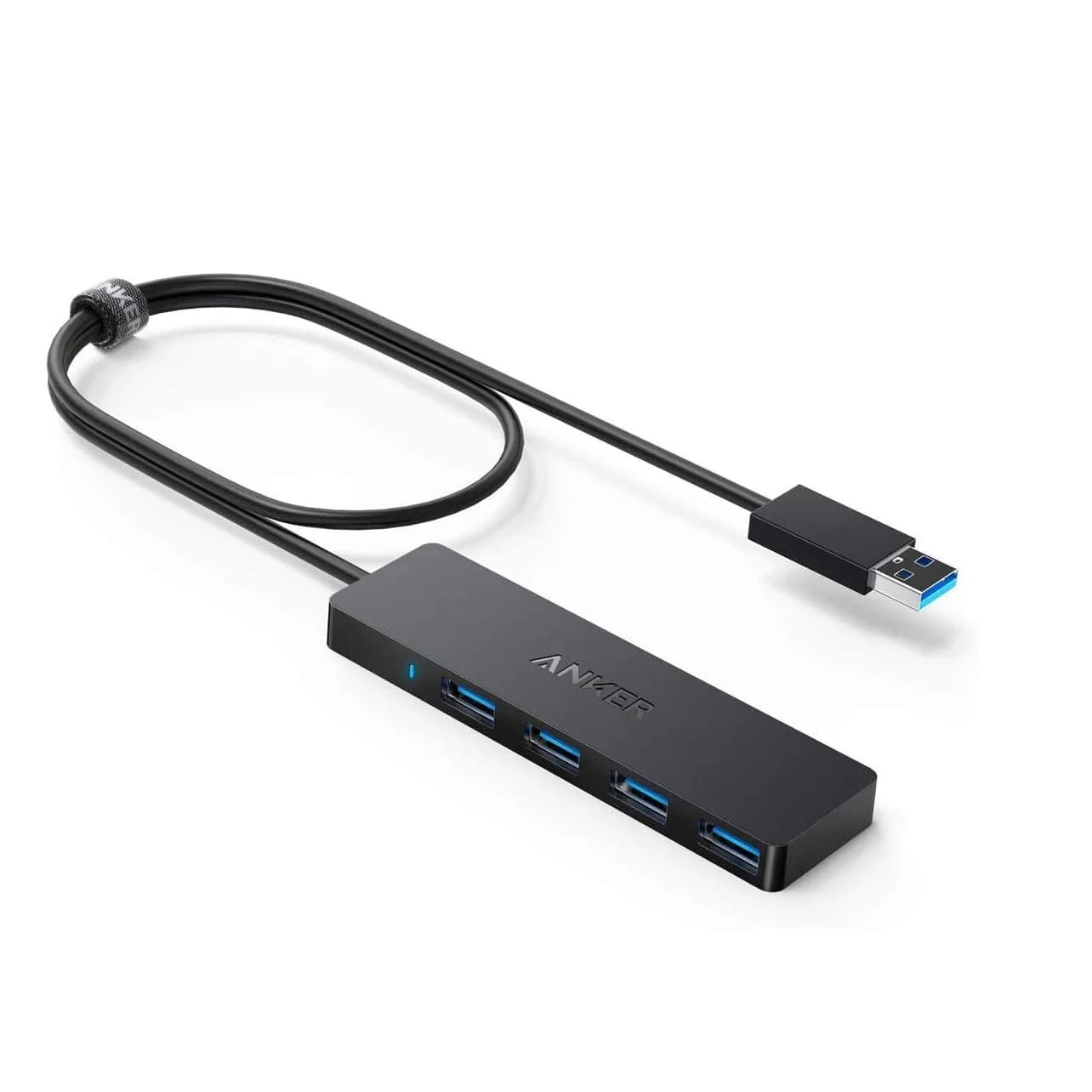 Hub USB 3.0 Anker a 4 Porte Ultra-Sottile con Cavo Prolungato da 2 Piedi, Trasferimento Dati Super Veloce