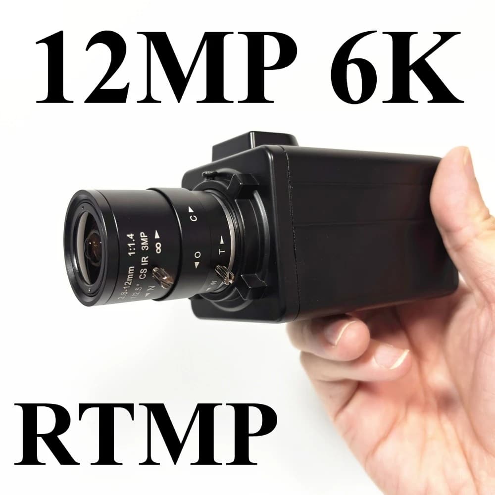 30fps 8MP 15fps 12MP RTMP RTSP in 64G Scheda SD Telecamera di sicurezza Obiettivo zoom Cmini Box Telecamera IP 6k 4k APP