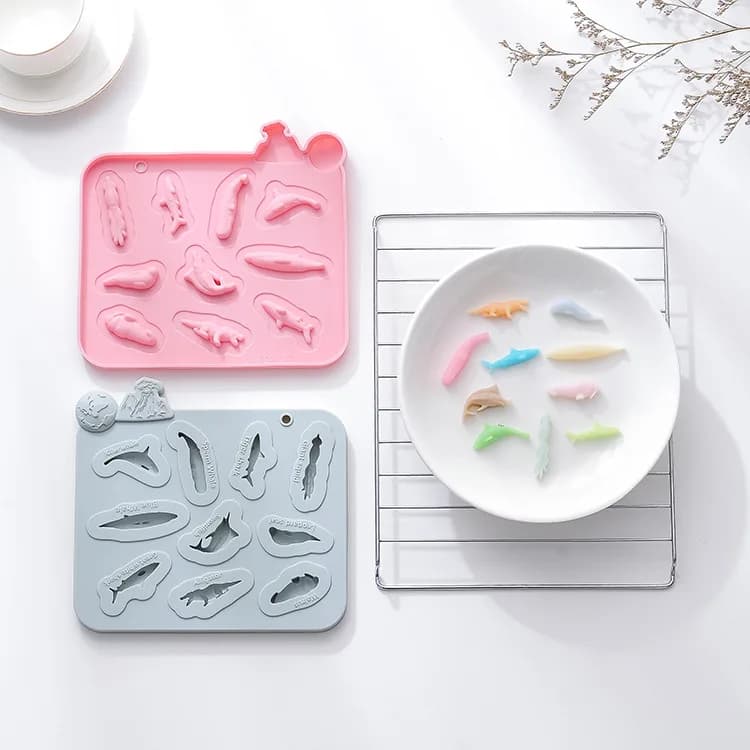 Stampo in silicone a 10 fori per scienza ed educazione, insegnamento di biologia marina e terrestre, caramelle, colla, fudge, stampo per cioccolato