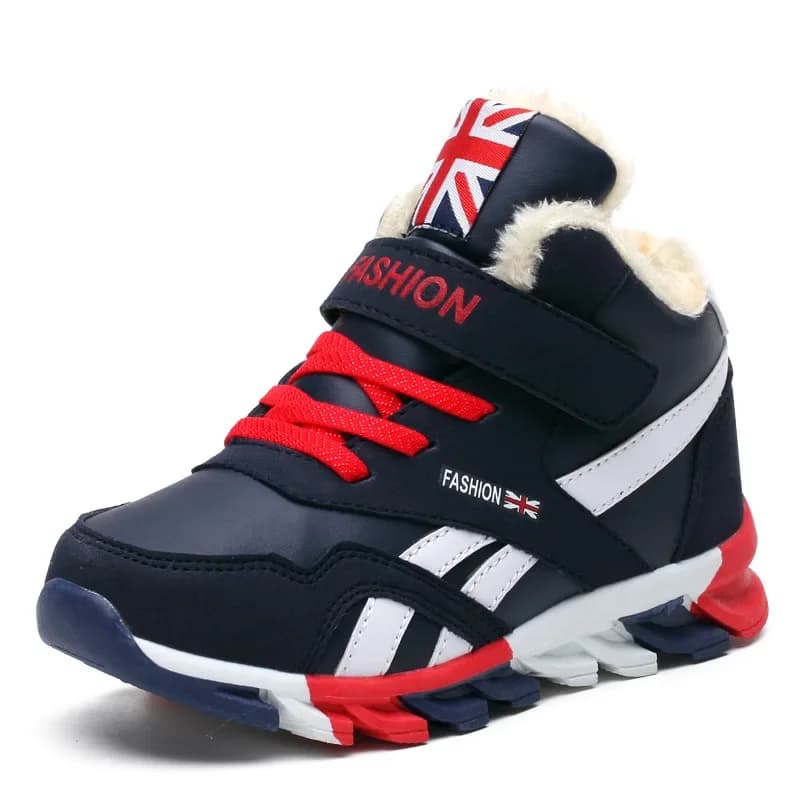 Children Snow Boots High Top Winter Girls Plush Warm Sport Shoes Boys Lightweight Sneakers Spring Autumn Kids Anti-slip Trainers
