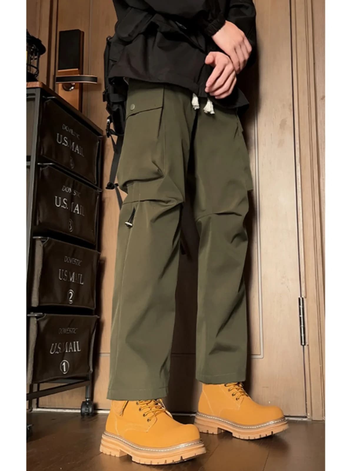 Pantaloni Cargo Mimetici Autunno Inverno da Uomo, Pantaloni da Escursionismo e Alpinismo, Pantaloni Funzionali Americani Abbinabili a Stivali