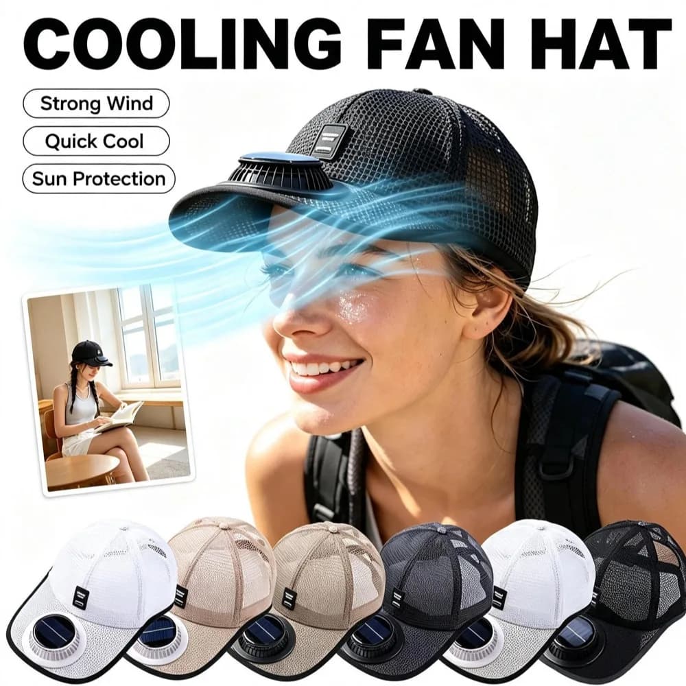 Summer Men Women Mesh Baseball Hat Sun Block Baseball Hat With Solar Fan USB Charging Fan Breathable UV Block Outdoor Sunhats