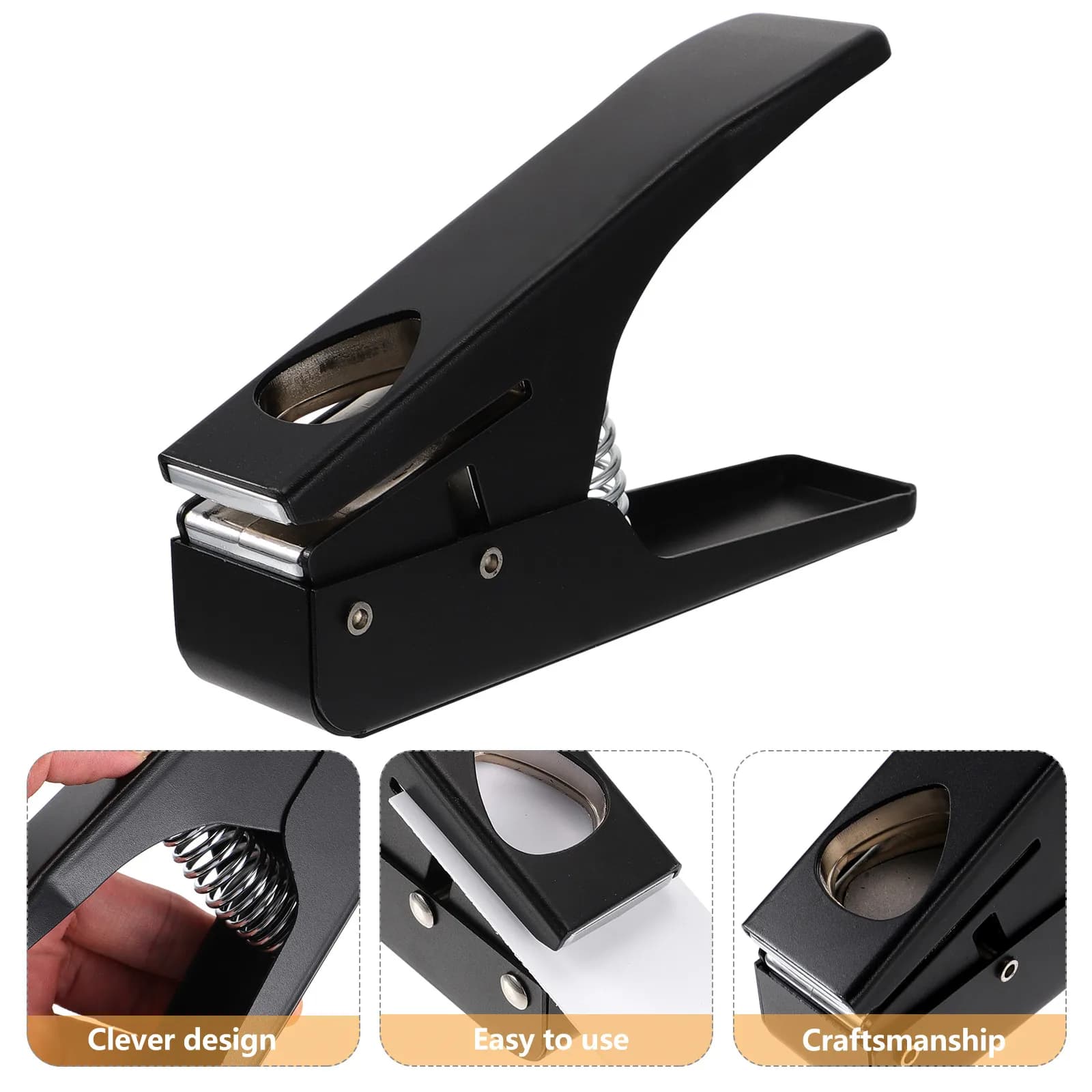 Utensile Fai-da-te per Forare Plettri da Chitarra, Taglierina per Plettri in Ferro Resistente con Impugnatura in Silicone Antiscivolo, Design a Foro Standard per la Realizzazione di Plettri