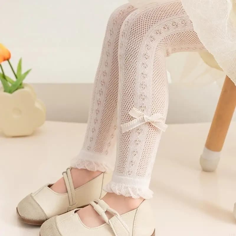 F19f delicate leggings finished in bowknot for soft and breathable girls with children