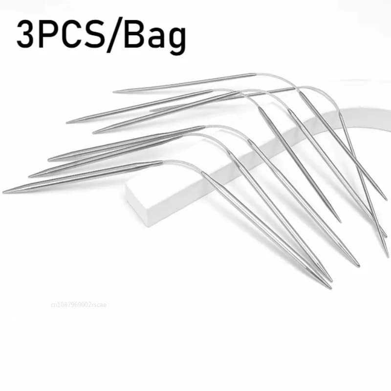 3 pz/borsa Ferri da maglia circolari per maglieria Cavo metallico Ferri da maglia circolari Set per maglieria per neonati Maniche Calzini Accessori