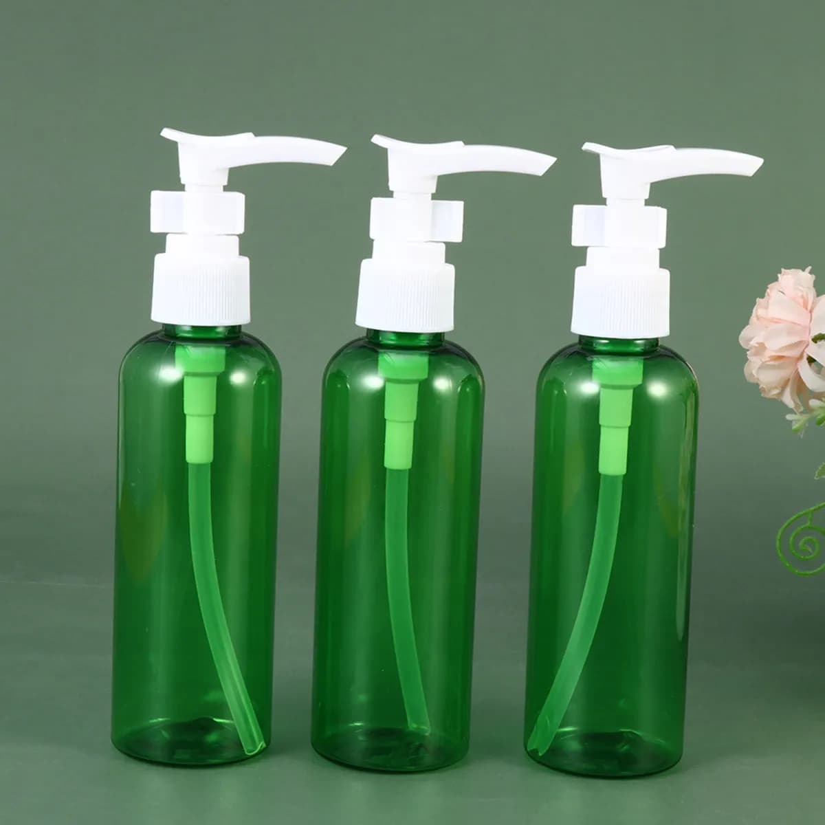 10Pcs 100Ml Small Portable Pump Bottles Material Liquid Bottle Dispenser for Shampoo Lotion Hairspray Body Soap