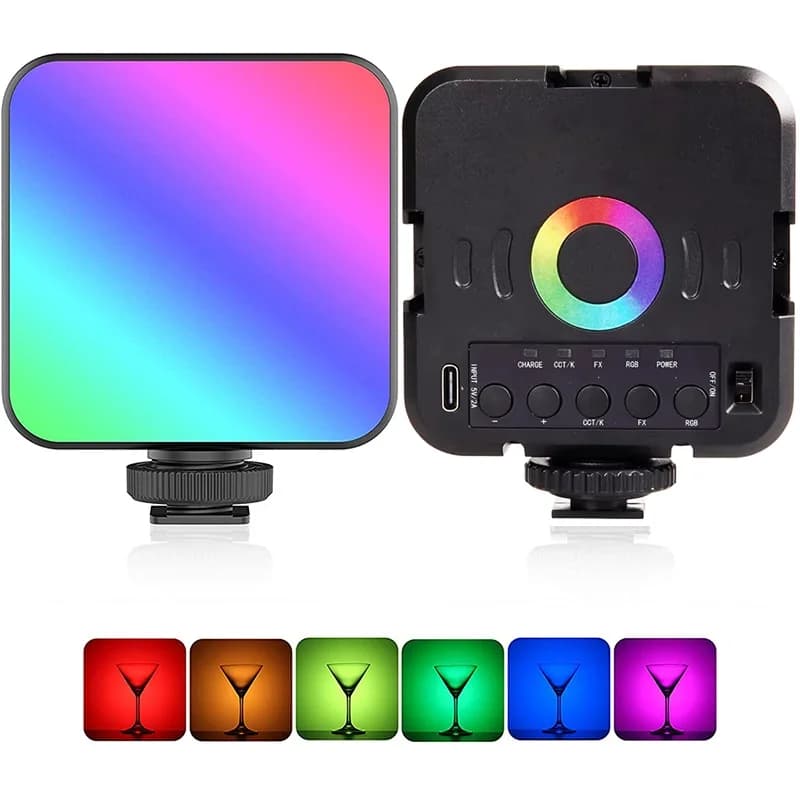 Pocket Mini RGB Fill Light Portable LED Light Video Fill Light For Camera Smartphone for GoPro Laptop Selfie Adjustable RGB Lamp