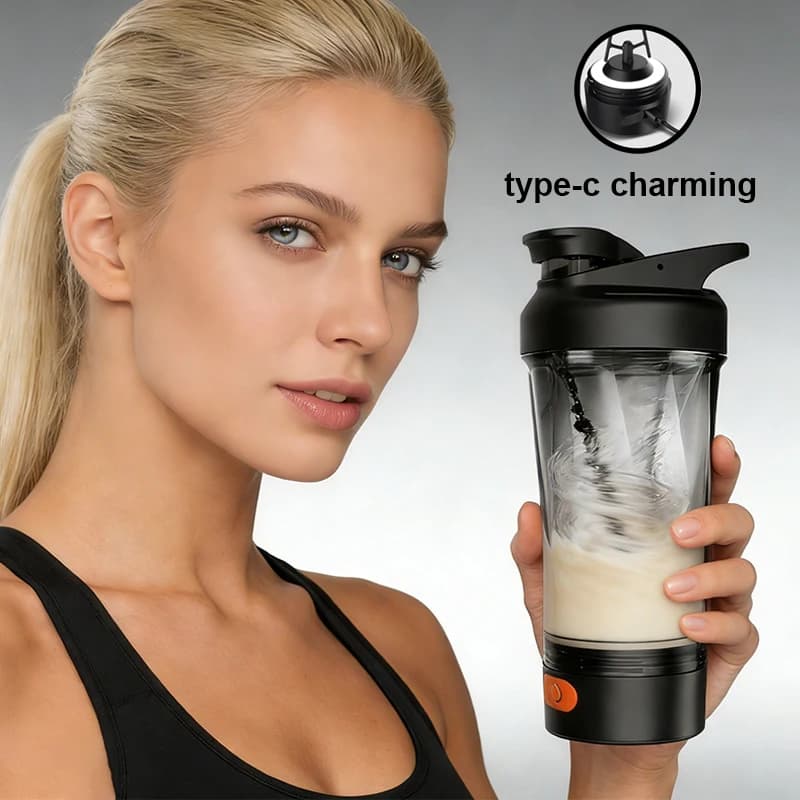 Bottiglia shaker elettrica portatile USB da 23,67 oz/700 ml per proteine del siero del latte, tazza con agitazione completamente automatica, tazza da palestra ricaricabile, per miscelare cocktail.