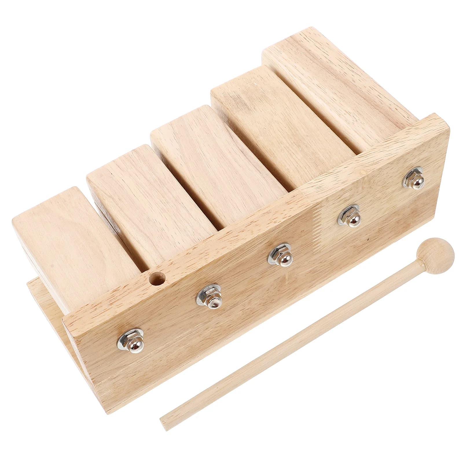 1 pz. Blocco Percussivo in Legno a Cinque Toni per Strumenti Musicali, Bastone Ritmico per Musica Prescolare, Strumento Orff in Legno