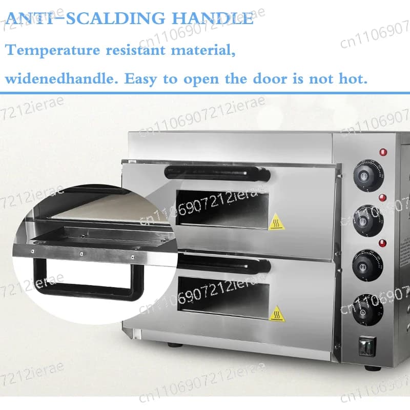 Forno per Pizza Elettrico da Banco a 2 Piani con Piano in Pietra per Cucina Commerciale
