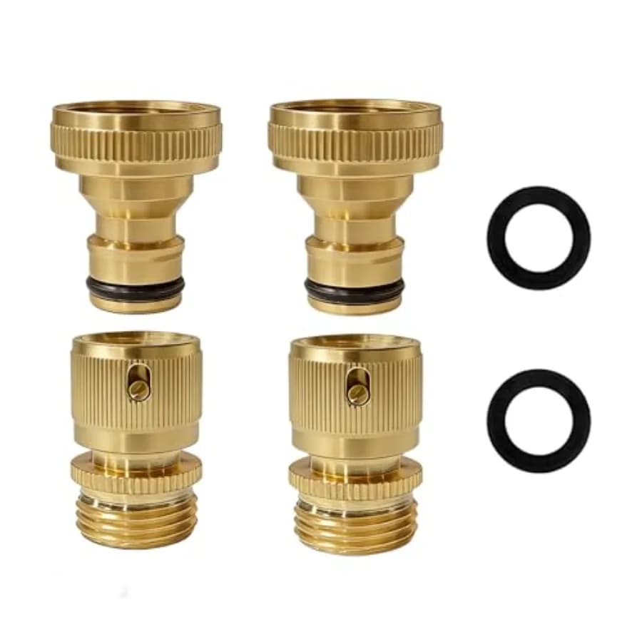 Raccordi rapidi per tubo da giardino in ottone massiccio da 3/4 di pollice con guarnizione anti-perdita per giardinaggio all'aperto