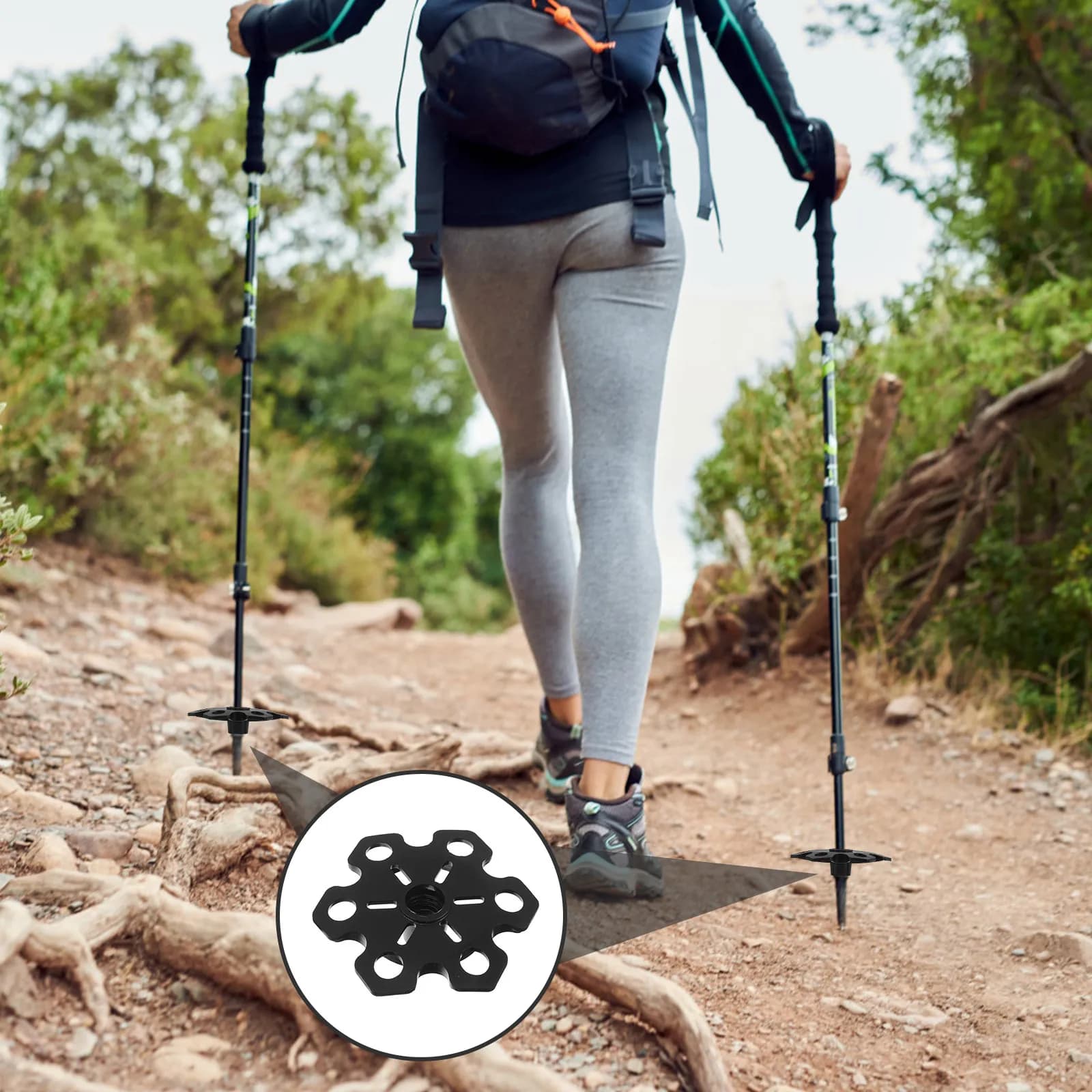 5 Parts Spare Parts for Trekking Sticks, Anti-slip Protectives with Snowflake Pattern, Fango Prevention, Improvement of Traction for Hiking and Skiing Sticks
