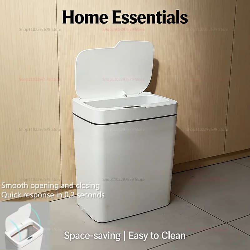 Pattumiera Intelligente Senza Contatto da 15L con Sensore Automatico e Insacchettamento Elettronico per Cucina e Bagno, Accessorio Smart per la Casa