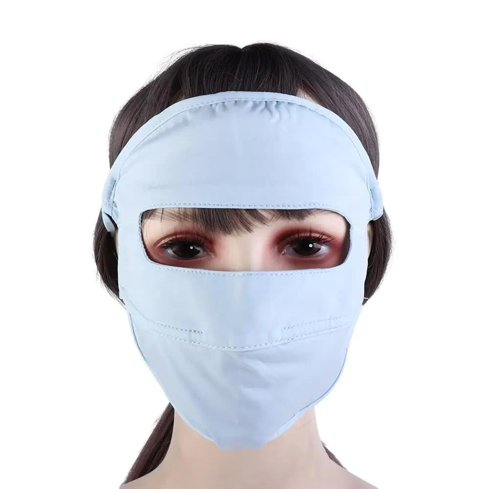 Face Shield Ice Silk Sun Protection Anti-UV Solid Color Summer Sunscreen Mask Face Gini Mask Womne Sun Hats Driving Face Mask