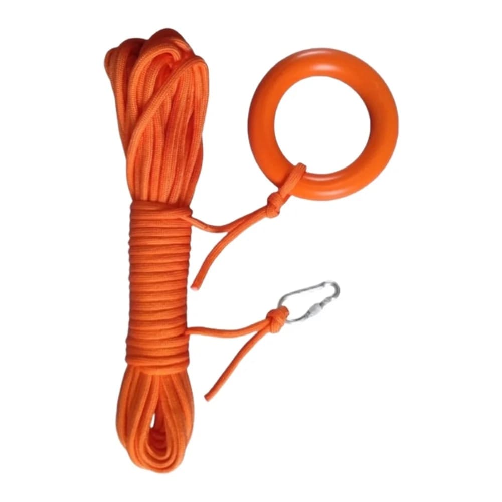 Polypropylene 30 Meter Floating Throwing Rope for Marine Lifesaving with Reinforced Hook and Orange Visibility
