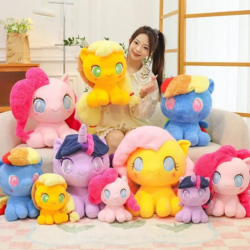 35-55cm Q Edition Anime My Little Pony Prototype Plush Doll Anime Soft Pillow Girl Fluttershy Ornaments Children'S Toys Gift