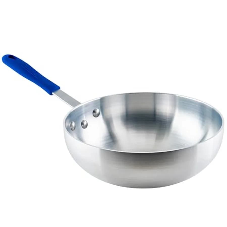 Padella in Alluminio per Stir-Fry 11 Pollici Argento