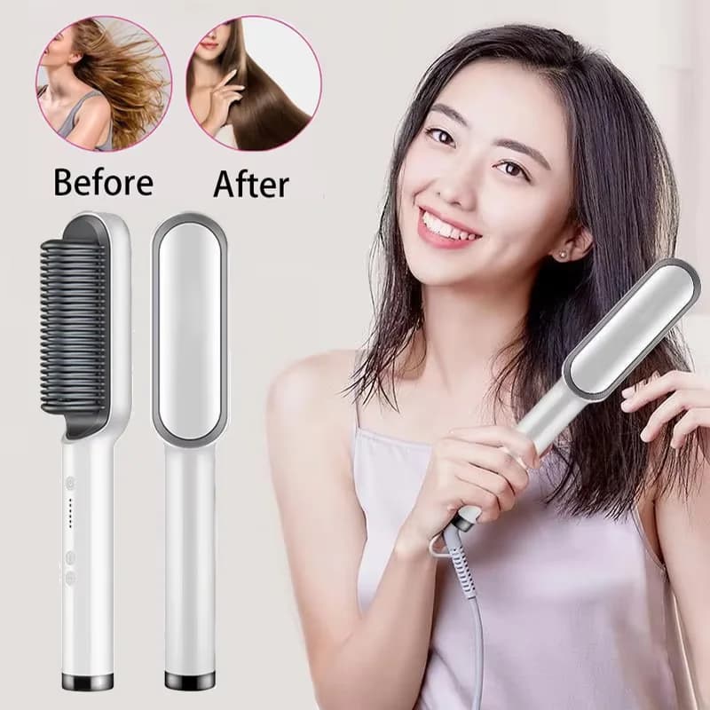 Multi Ptc Portable Electric Brushes Styling tool for smoothing quick heating hair with brush to smooth the anti-coating function