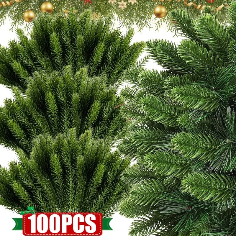 Natale aghi di pino artificiale rami aghi di pino verde finto piante albero di natale ghirlanda ornamento fai da te natale regalo di capodanno Deocr