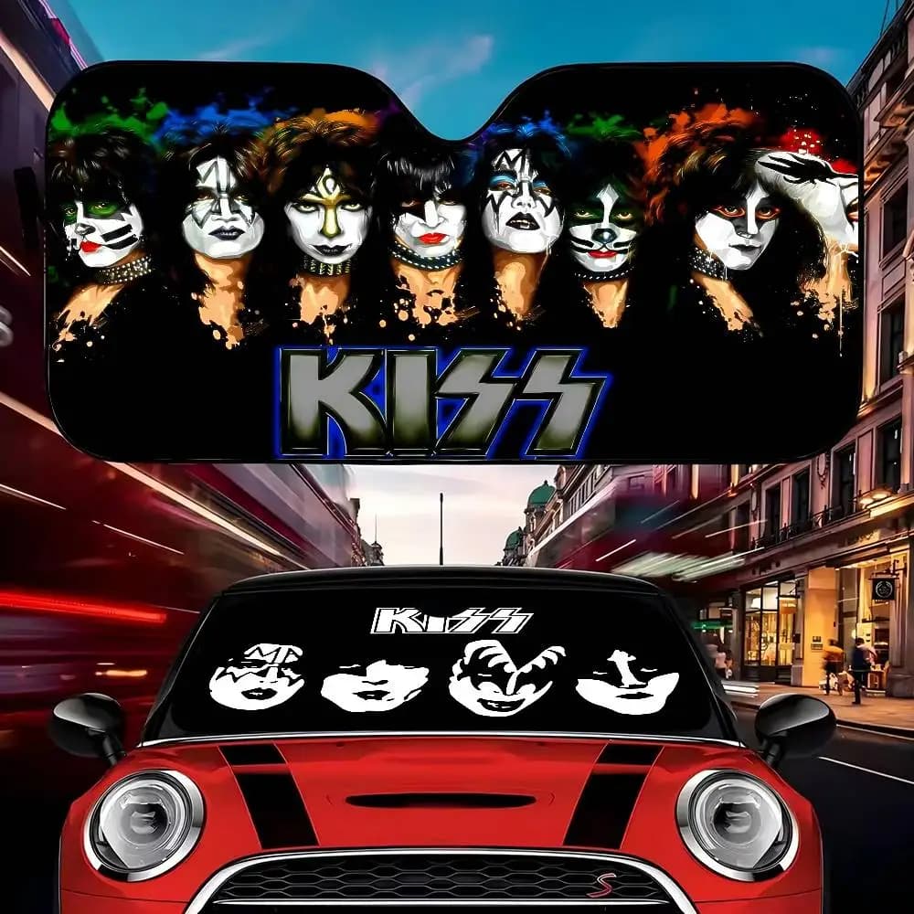 Classico K-Kiss Band Parabrezza per auto Parasole Pieghevole Coperture anteriori per auto Parasole per auto per accessori per auto Blocchi Raggi UV