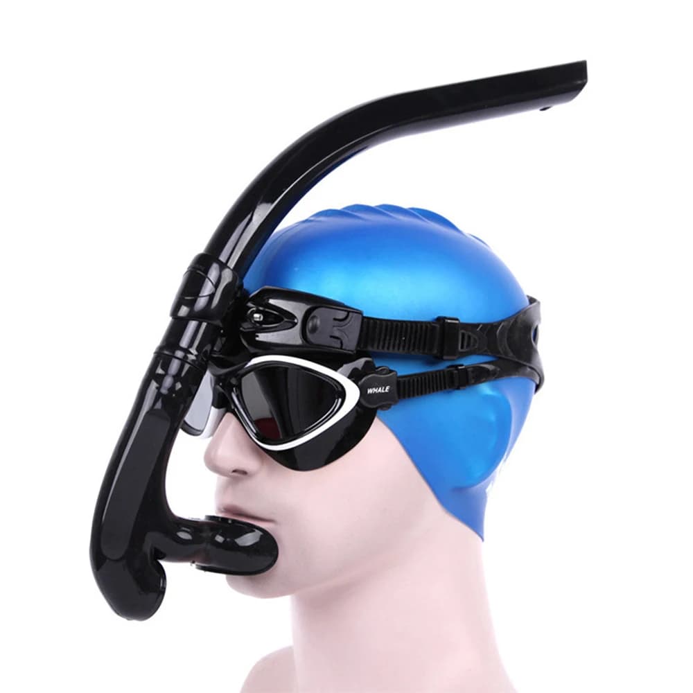 Snorkel for swimming training, central mounting on the front, comfortable silicone mouthpiece mounted, swimming equipment for children and young adults