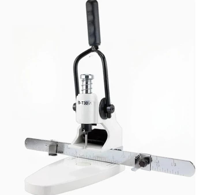 QY-T30-A Heavy Duty Single Hole Perforator Machine, Breathable Plastic Bag Drilling Machine for Photo Albums, 10 Pieces