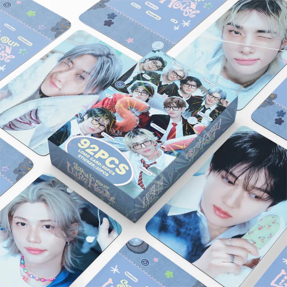 SKZOO Kpop Stray Kids Little House Photocard Collection 92PCS - Set di carte LOMO + adesivi, regalo decorativo per fan bambini e adulti