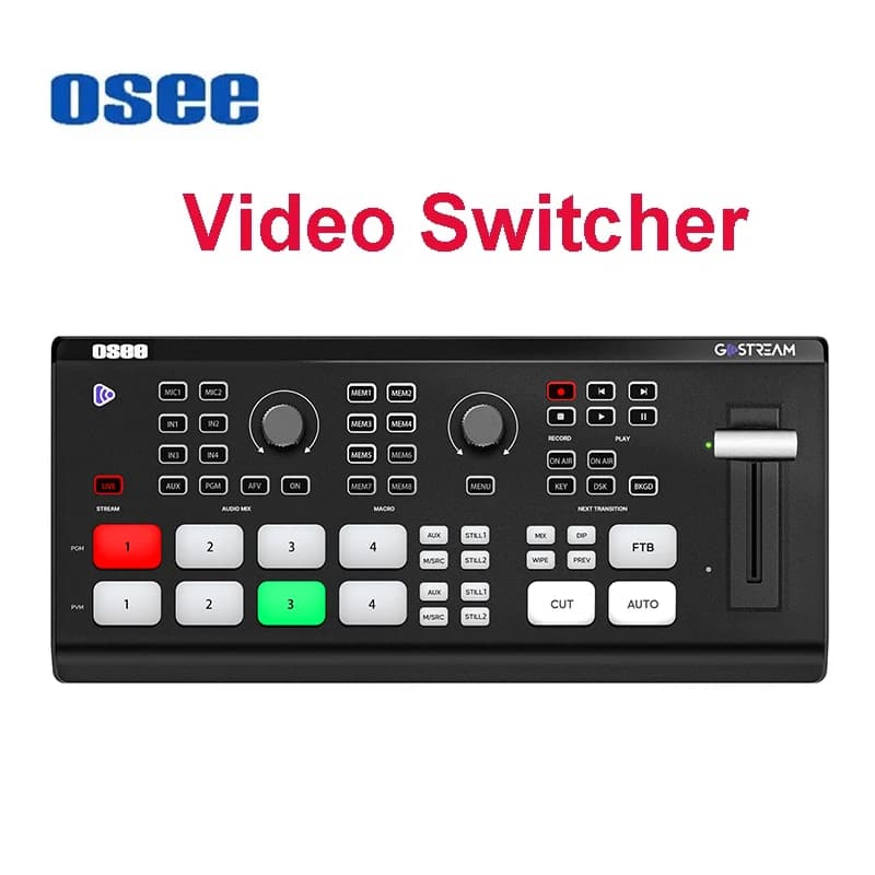 OSEE GoStream Deck 4K Switcher Video a 8 Canali con Ingresso e Uscita USB HDMI per Streaming Live
