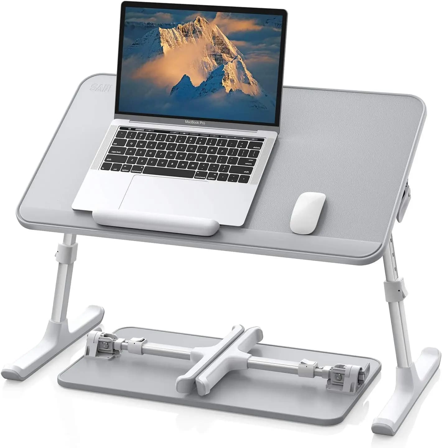 Supporto Regolabile in Pelle per Laptop, Tavolino Portatile Leggero per Letto, Divano, Pavimento, per Scrivere, Mangiare e Leggere