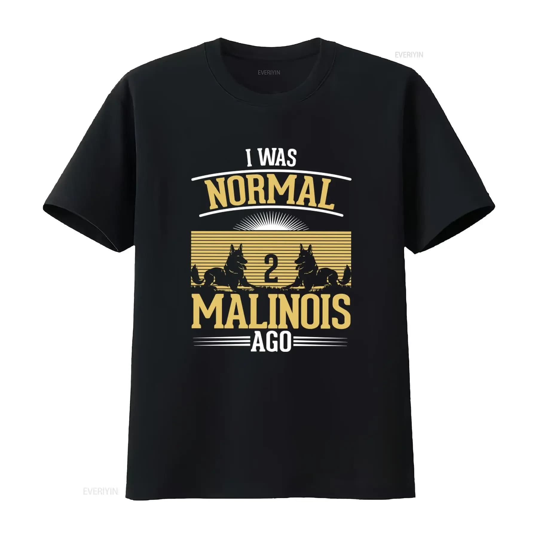 T-shirt Vintage I Was Normal 2 Malinois Ago for Belgi Dog Lovers, Mamma Mechelse Herder Dutch Shepherd, Effetto Lavato